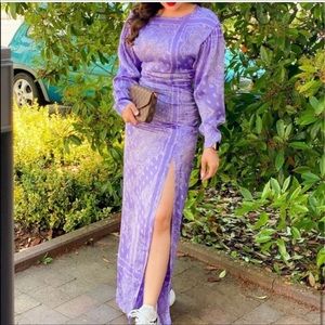 NWT Zara paisley patchwork maxi dress satin purple M